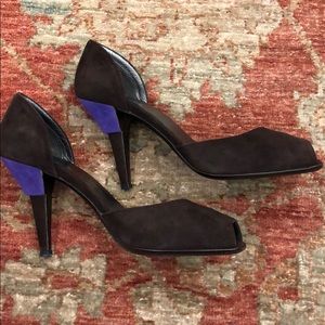 Prada Two-Tone Suede Heels 37.5